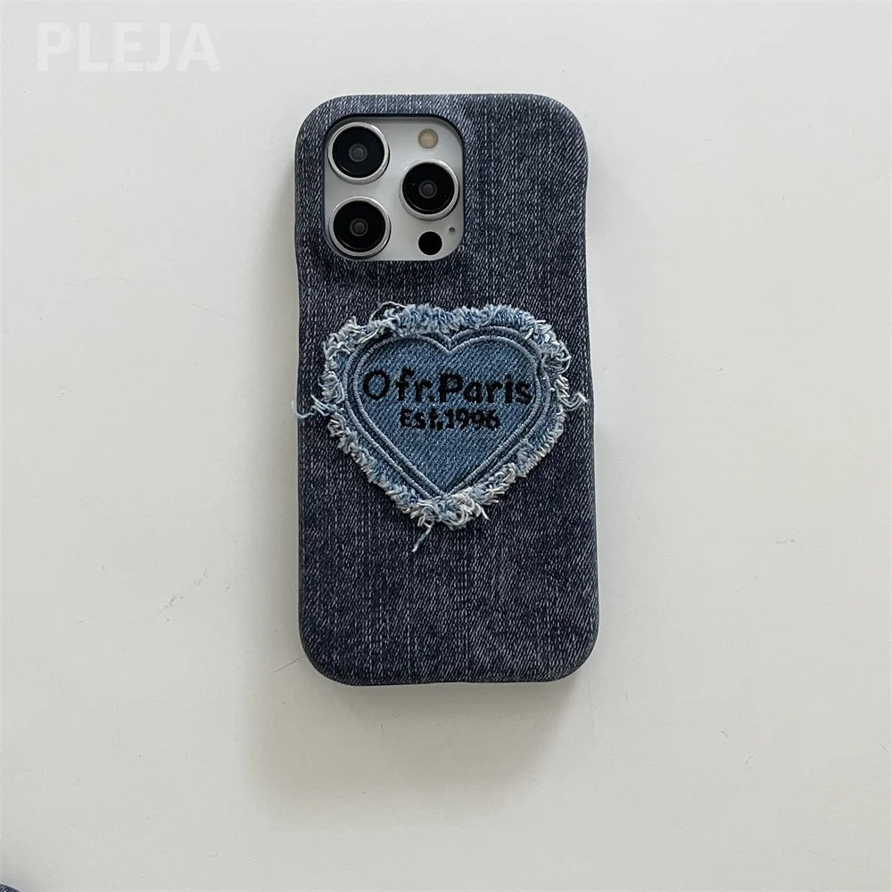 Heart Denim l Phone Case