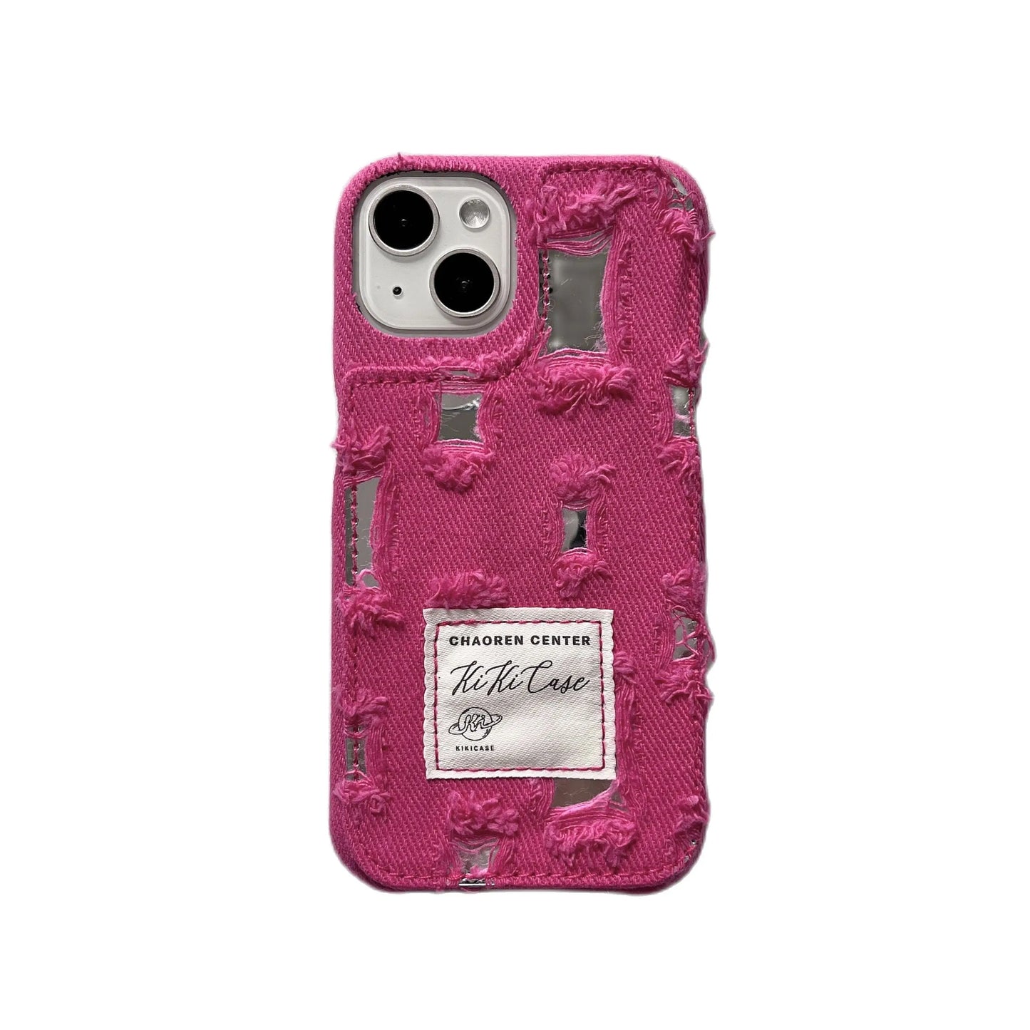 Ragged Denim Mirror Rose Pink Case