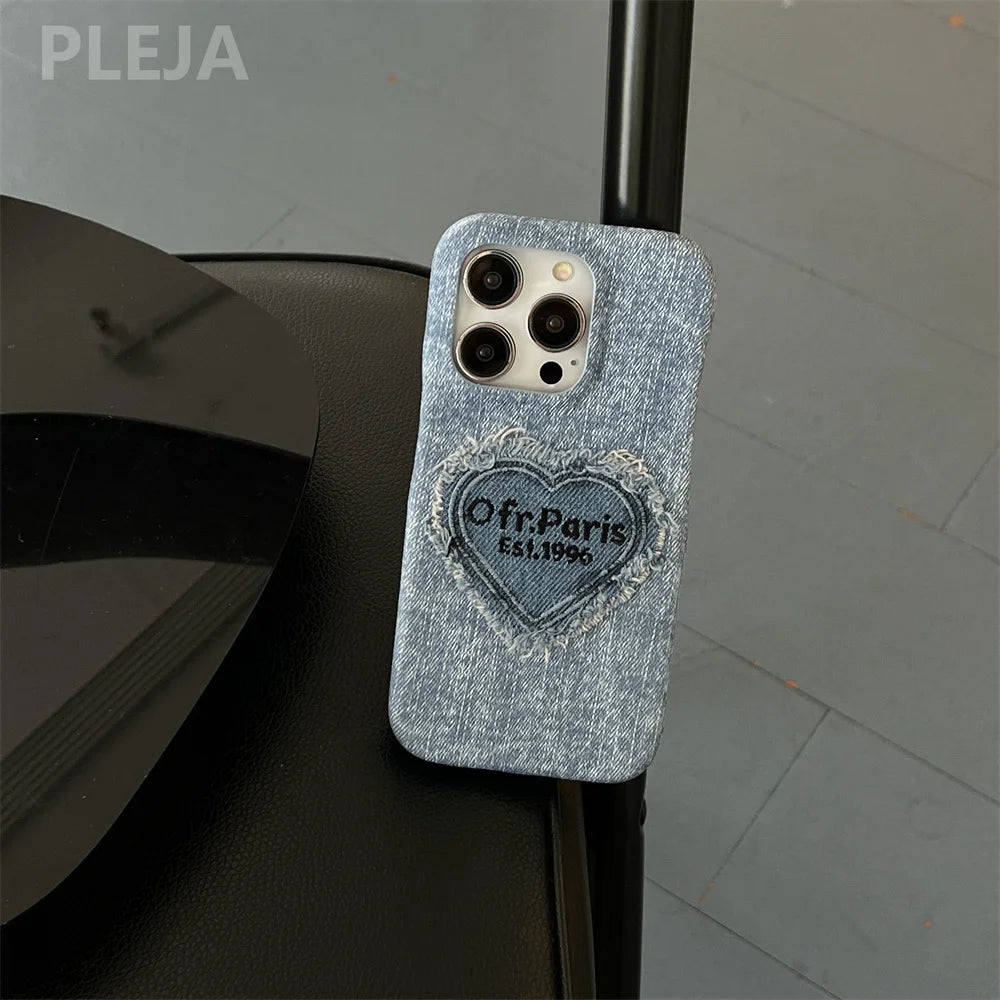 Heart Denim l Phone Case