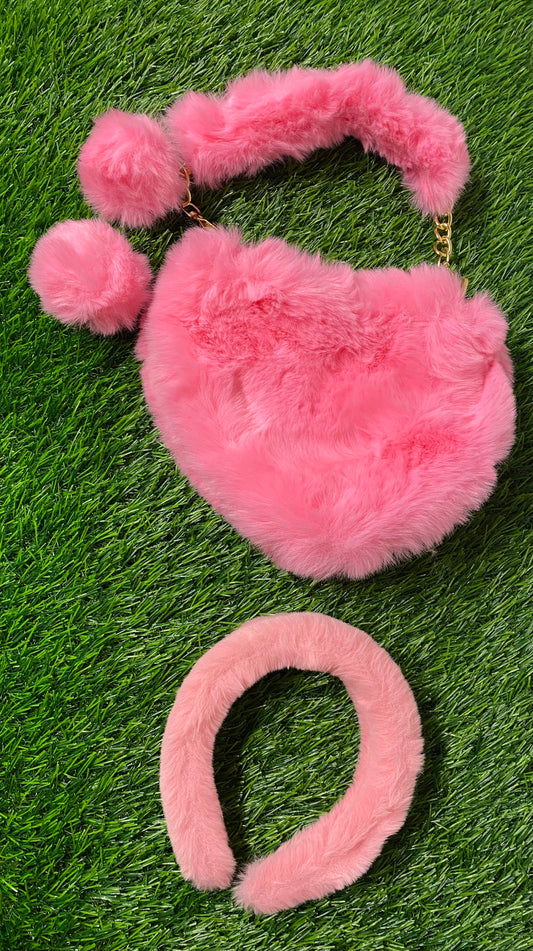 Fur Purse/Headband Set