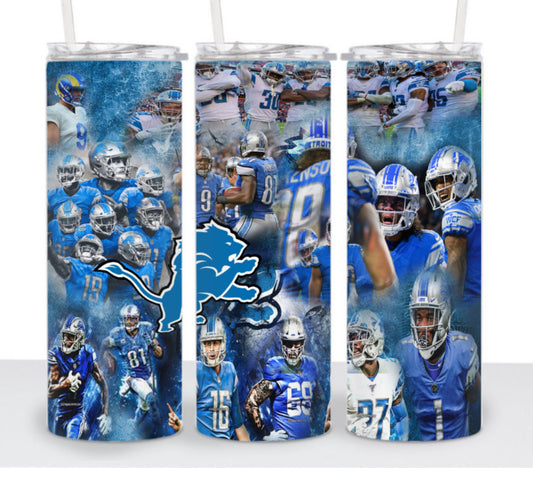 Football Theme Skinny Tumbler 20oz