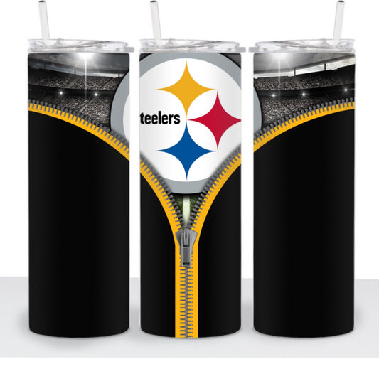 Football Zipper Skinny Tumbler 20oz