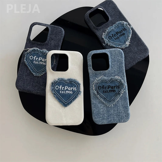 Heart Denim l Phone Case