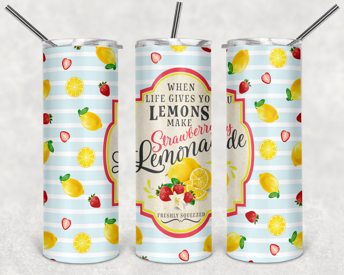 Lemons Skinny Tumbler 20oz