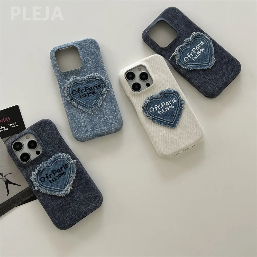 Heart Denim l Phone Case