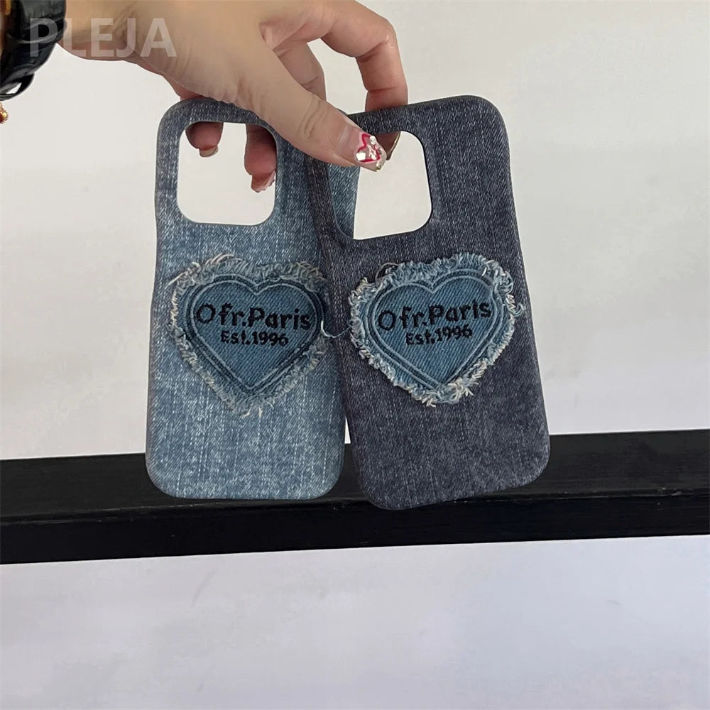 Heart Denim l Phone Case